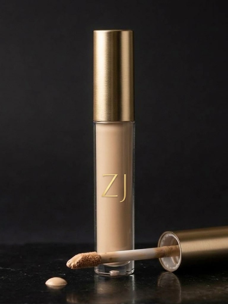 Liquid Light Concealer: a slim glass tube with a gold cap, its doe-foot applicator resting beside a dot of concealer